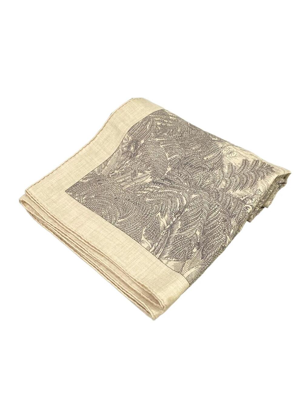 Hermes Carre Cream Dark Gray Cashmere #341951H15B